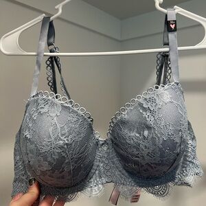 NWT Victoria’s Secret Bra blue glitter 38D. Underwire w/out padding.
